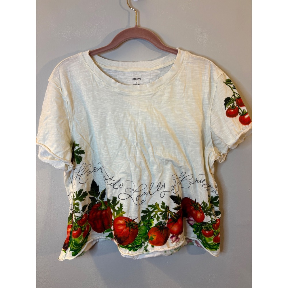 Maeve Tomato Local Harvest Short Sleeve T Shirt M Anthropologie